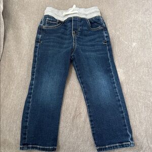 Cat & Jack Dark Blue Jeans with Soft Gray Waistband